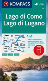 Wandelkaart Lago di Como - Lago di Lugano | Kompass 91 | 1:50.000 | ISBN 9783991214694