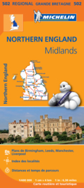Landkaart - wegenkaart 502 Northern England -Noord Engeland - Kent | Michelin | 1:400.000 | ISBN 9782067183230