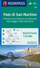 Wandelkaart Pale di San Martino - Fiera di Primiero | Kompass 653 | 1:25.000 | ISBN 9783991540427