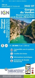 Wandelkaart Gorges du Verdon, Moustiers-Ste.-Marie, Lac de Ste.-Croix Alpen | Provence | IGN 3442OT - IGN 3442 OT | ISBN 9782758552369