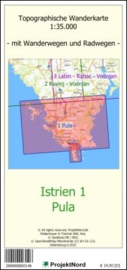 Wandelkaart Pula, Balbandon, Medulln, Brijuni - Istrië | Projekt Nord 1 | 1:35.000 | ISBN 2000000003146