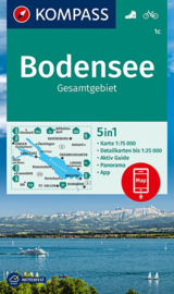 Wandelkaart Bodensee Gesamtgebiet | Kompass 1c | 1:75.000 | ISBN 9783990448410