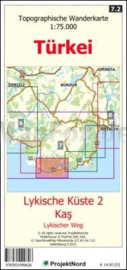 Wandelkaart Lykische Küste 2 - Kaş - Lykischer Weg | Blad 7.2 - Landkarte ProjektNord | 1:75.000 | ISBN 9783931099626