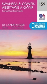 Wandelkaart Ordnance Survey | Swansea & Gower 159 | ISBN 9780319262573