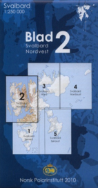 Topografische kaart Spitsbergen NW  Blad 2 | Norsk Polarinstitutt | 1:250.000 | ISBN 7046660088760