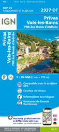 Wandelkaart Privas, Vals-les-Bains - Ardeche | IGN 2937 OT - IGN 2937OT  | ISBN 9782758551904