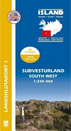Wegenkaart - Fietskaart Sudvesturland / Zuidwest IJsland 01 | 1:200 000 | Mal og menning | ISBN 9789979333760