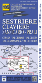 Wandelkaart Sestriere - Claviere - Sansicario | IGC nr.105 | 1:25.000 - ISBN 9788896455579