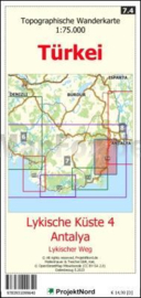 Wandelkaart Lykische Küste 4 - Antalya - Lykischer Weg | Blad 7.4 - Landkarte ProjektNord | 1:75.000 | ISBN 9783931099640