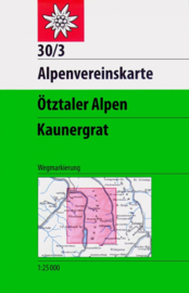 Wandelkaart Ötztaler Alpen Kaunergrat 30/3 | OAV | 1:25.000 | ISBN 9783928777414