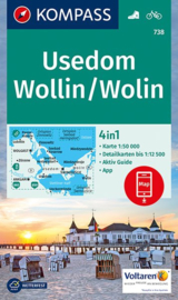 Wandelkaart Usedom en Wollin | Kompass 738 | 1:50.000 / 1:60.000 | ISBN 9783990443200
