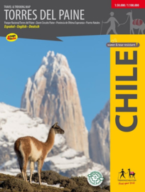 Wandelkaart Torres del Paine | Travel & Trekking map ViaChile Editores | 1:50.000 / 1;100.000 | ISBN 9789568925239