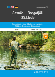 Wandelkaart Saxnäs - Borgafjäll - Gäddede - outdoor fjall 08 | Norsteds | 1:75.000 | ISBN 9789113105055