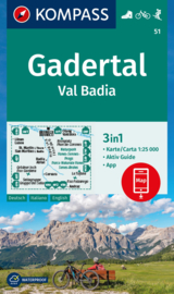Wandelkaart Gadertal / Val Badia | Kompass 51 | 1:25.000 | ISBN 9783991541936