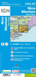 Wandelkaart Nice, Menton, Côte d`Azur, Monaco, L`Escarène, La Turbie Alpen | Provence | IGN 3742OT -  IGN 3742 OT