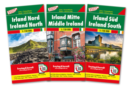 Fietskaart / wegenkaart Ierland | Freytag & Berndt 3-delige set | 1:150.000 | ISBN 9783707918007