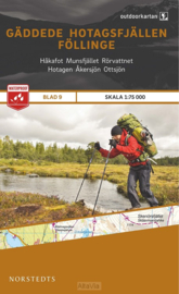 Wandelkaart Gäddede – Hotagsfjällen – Föllinge  - outdoor fjall 09 | Norsteds | 1:75.000 | ISBN ISBN: 9789113105062