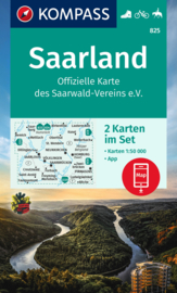 Wandelkaart Saarland  |  Kompass 825 - 2 delige set | 1:50.000 | ISBN 9783990449165