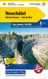 Wandelkaart Neuchatel - Val de Travers | Kümmerly + Frey 8 | 1:60.000 | ISBN 9783259022153