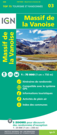 Wandelkaart - Fietskaart Massif de la Vanoise | IGN TOP 75 nr.3 | ISBN 9782758554660
