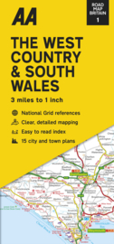 Wegenkaart West Country & South Wales nr. 1 | AA Publishing  | 1:200.000 | ISBN 9780749584061