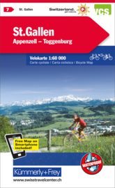 Fietskaart St-Gallen / Appenzell | Kümmerly+Frey nr. 07 | 1:60.000 | ISBN 9783259024072