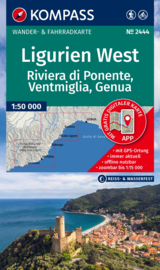 Wandelkaart Ligurien West - Riviera di Ponente, Ventimiglia bis Genua | Kompass 2444 | 1:50.000 | ISBN 9783991545767
