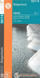 Topografische kaart Belgie NGI 50 / 7-8 Bütgenbach - Büllingen - Rocherath | 1:25.000 - ISBN 9789462352339