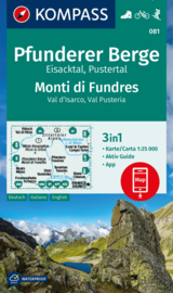 Wandelkaart Pfunderer Berge / Monti di Fundres | Kompass 081 | 1:25.000 | ISBN 9783991541981