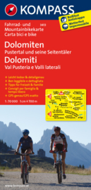 Fietskaart Dolomiten - Pustertal und seine Seitentäler  | Kompass 3413 | 1:70.000 | ISBN 9783850263429