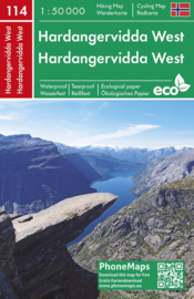 Wandelkaart Hardangervidda  West | Freytag & Berndt 114 | 1:50.000 | ISBN 9788074454356