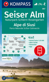 Wandelkaart Seiser Alm - Naturpark Schlern - Rosengarten | Kompass 067 | 1:25.000 | ISBN 9783991211105