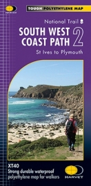 Wandelkaart  The South West coast path 2  St Ives to Plymouth | Harvey | 1:40.000 | ISBN 9781851375554