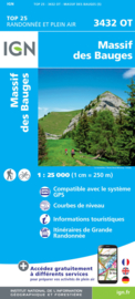 Wandelkaart Massif des Bauges, Le Chatelard, St.-Pierre-d`Albigny, Gresy-sur-Isere | IGN 3432OT - IGN 3432 OT | ISBN 9782758552338