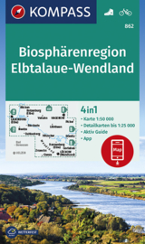 Wandelkaart Biosphärenregion Elbtalaue - Wendland | Kompass 862 | 1:50.000 | ISBN 9783990446157