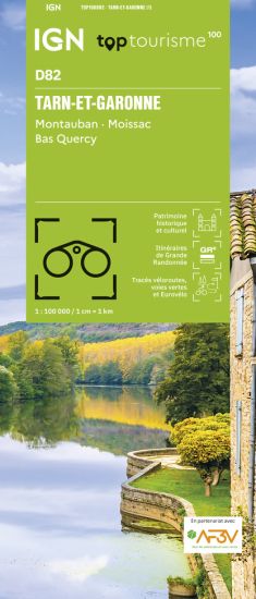 Wegenkaart - Fietskaart  Tarn-et-Garonne - Monauban Moissac Bas Quercy | IGN D82 | 1:100.000 | ISBN 9782758555674