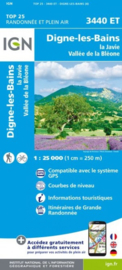 Wandelkaart Digne-Les-Bains-La Javie-Vallee de la Bléone | IGN 3440ET - IGN 3440 ET