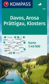 Wandelkaart Davos - Arosa - Prättigau - Klosters | Kompass 113  | 1:40.000 | ISBN 9783991212829
