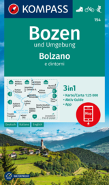 Wandelkaart Bozen und Umgebung : Bolzano e dintorni | Kompass 154 | 1:25.000 | ISBN 9783991217312
