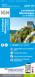 Wandelkaart Lavelanet, Chalabre, Montségur, Laroque-d`Olmes | Pyreneeën  | IGN 2247OT - IGN 2247 OT