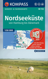 Wandelkaart Noordzee kust | Kompass 723 Nordseeküste | 1:50.000 | ISBN 9783991545637