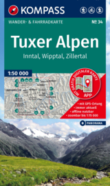Wandelkaart Tuxer Alpen-Inntal-Wipptal-Zillertal | Kompass 34 | 1:50.000 | ISBN 9783991544777