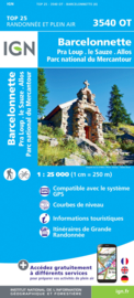 Wandelkaart Barcelonnette, Pra-Loup,Le Sauze, Allos | Alpes-Maritimes | Parc de Mercantour | Zeealpen | IGN 3540 OT - IGN 3540OT