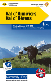 Wandelkaart Val d'Anniviers - Val d'Hérens - Crans-Montana | Kümmerly + Frey 23 | 1:60.000 | ISBN 9783259022238