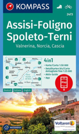 Wandelkaart Assisi - Foligno - Spoleto - Terni - Valnerina | Kompass 2473 | ISBN 9783990443774