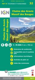 Wandelkaart - Fietskaart Chaîne des Aravis - Massif des Bauges | IGN nr. 32 | 1:75.000 | ISBN 9782758552529