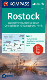 Wandelkaart Rostock - Warnemunde - Bad Doberan | Kompass 735 | 1:50.000 | ISBN 9783991217152