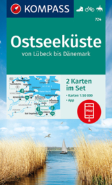 Wandelkaart Oostzee kust - van Lübeck tot Denemarken | Kompass 724 Ostseeküste | 1:50.000 | ISBN 9783991213000