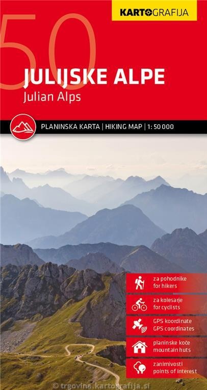 Wandelkaart Julische Alpen  -Slovenië | KartoGrafija | 1:40.000 | ISBN 3830048524315