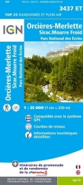 Wandelkaart Orcieres-Merlette, Sirac & Mourre Froid | NP Ecrins | IGN 3437 ET - IGN 3437ET